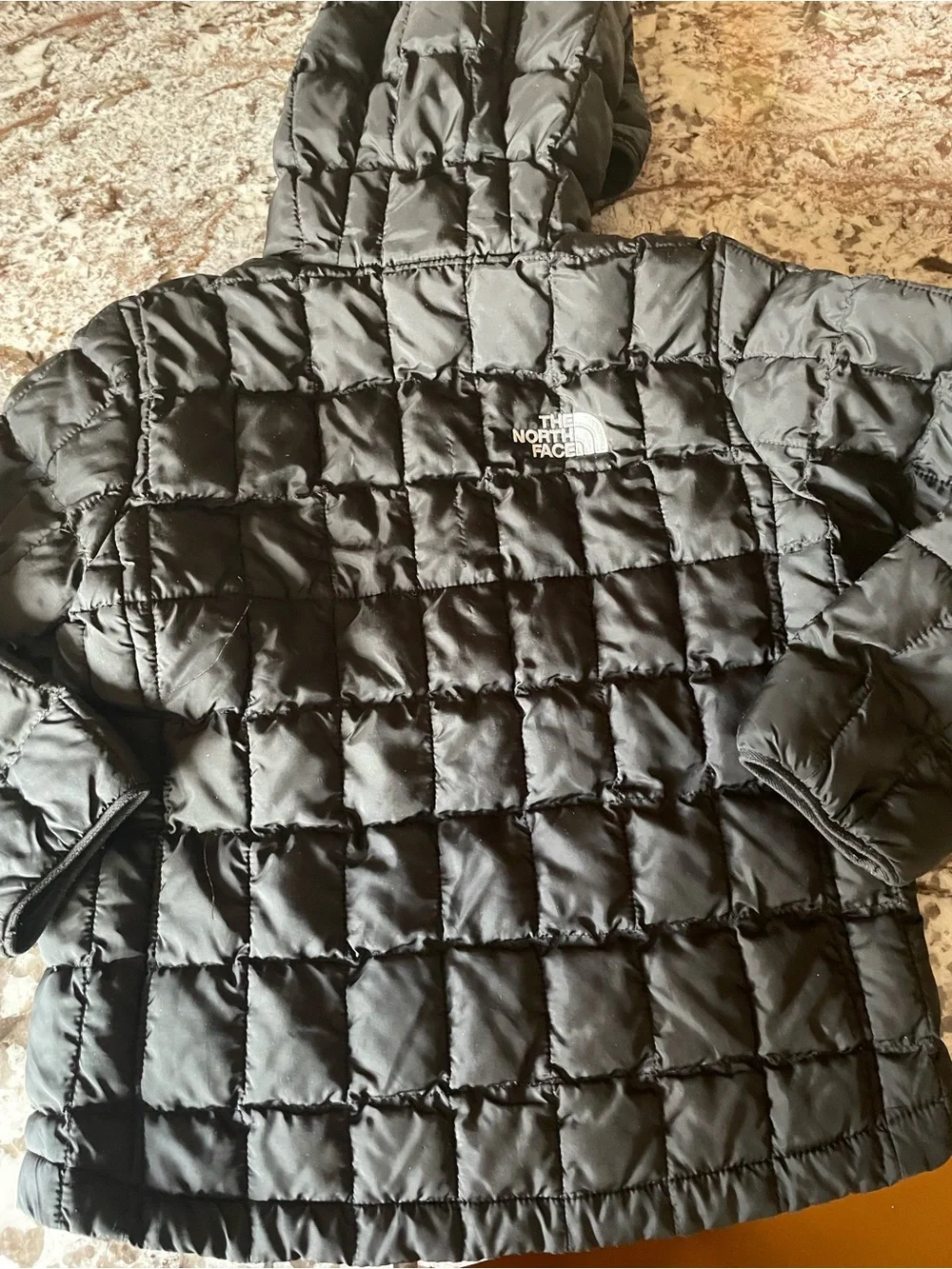 The North Face Black Hooded Quilted Puffer Jacket Toddler size 3